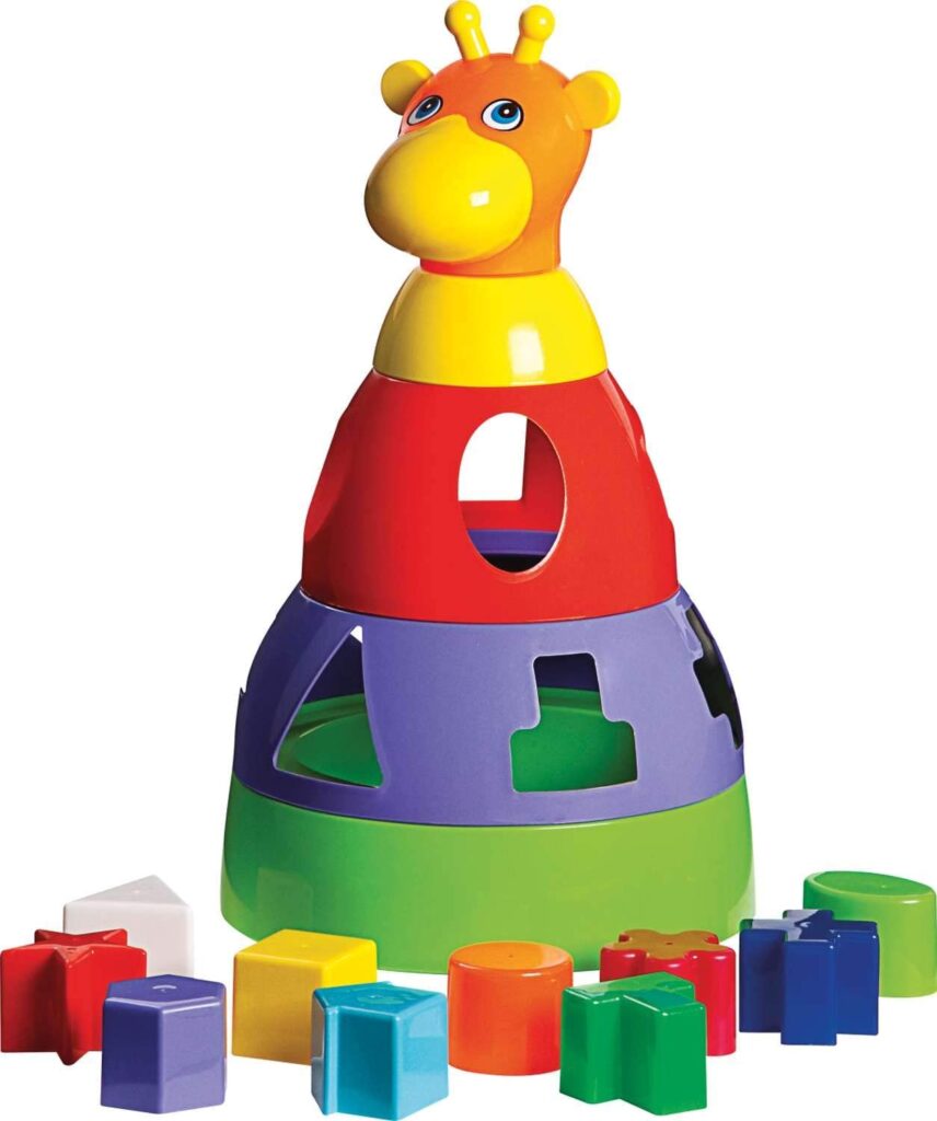 Brinquedos pedagógicos - girafa com blocos