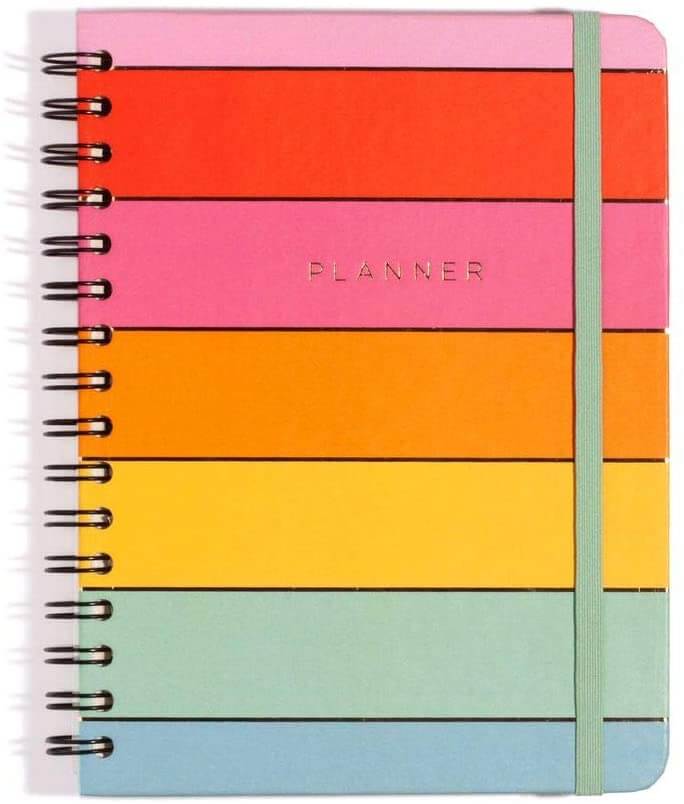 Planner 2021 com capa colorida em arco-íris