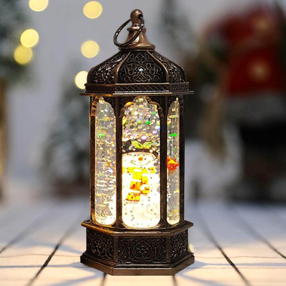 Globo de neve em formato de lanterna de Natal