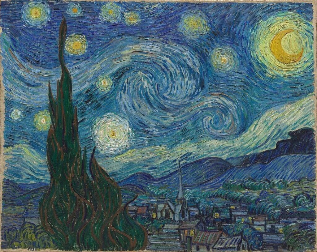 Obra A Noite Estrelada pintada por Vincent van Gogh.