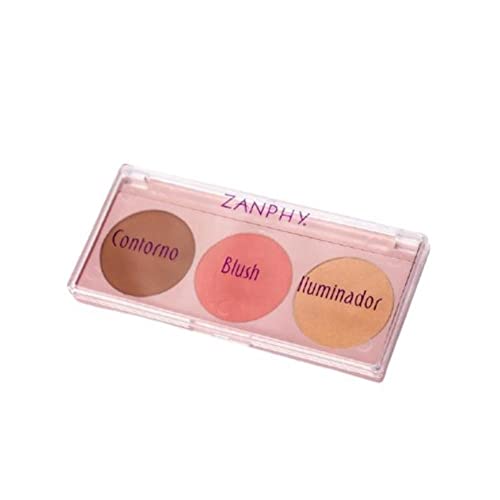 Paleta Trio Blush, Contorno e Iluminador - Zanphy