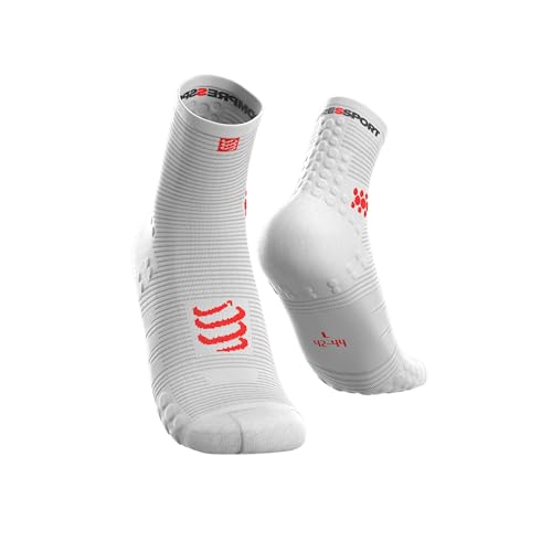 Meia de Corrida Compressport Cano Médio Run Hi V3.0 - Branca T3