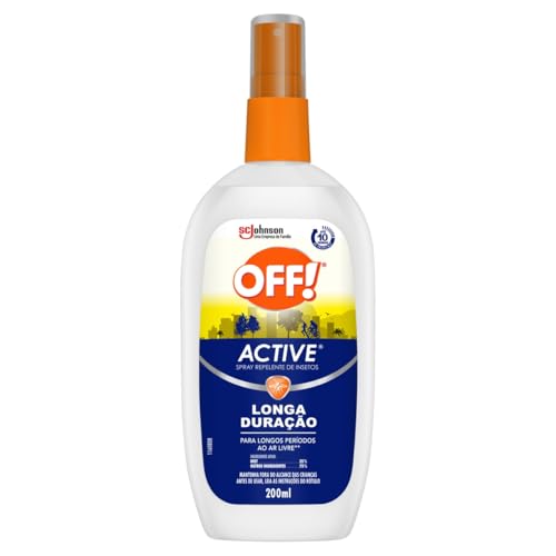 OFF! Active, Spray Repelente de Mosquitos e Insetos, Longa Duração, Proteção por até 10h, Não Oleoso, 200ml