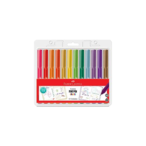 Caneta Ponta Fina, Faber-Castell, Fine Pen Colors, Edição Especial, 12 cores