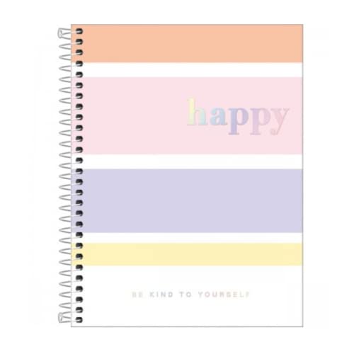 Tilibra - Caderno Espiral Capa Dura, 80 Folhas, 1 Matéria Multicor, Pacote de 1