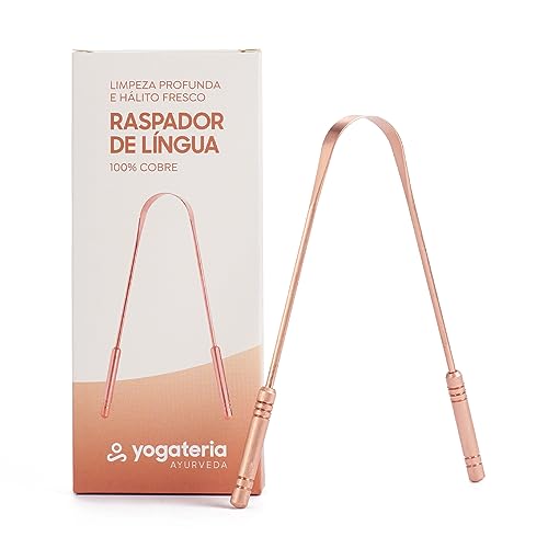 YOGATERIA Raspador Limpador 100% Cobre Puro Higienizador De Língua Ayurveda