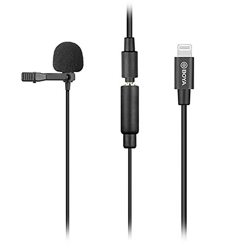 Boya by M2 - Microfone Lavalier para dispositivo iOS, preto