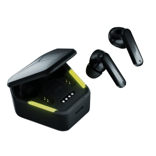 WAAW by ALOK ENERGY 100EBG - Fone de Ouvido Bluetooth, TWS, Intra-Auricular Com Modo Gamer e Resistente à Água IPX4, Preto e Verde, P, M, G