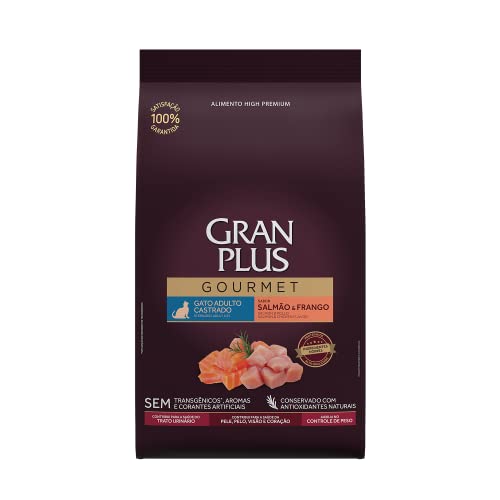 Gran Plus Ração Para Gatos Castrados Gourmet Salmão E Frango 10 1Kg