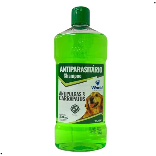 World Veterinária Shampoo Antipulgas E Carrapato Para Cães Verde 500 Ml