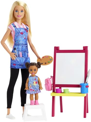 Barbie Profissões Conjunto Professora de Arte Loira, Multicolorido