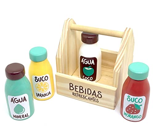 Brinquedo de Madeira Coleção Comidinha Kit Bebidas Refrescantes - Newart