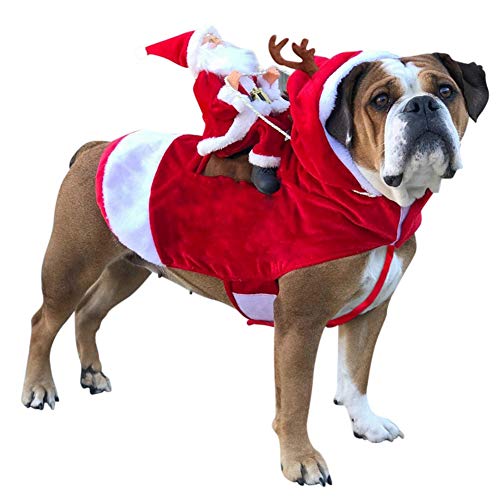 handfly Trajes de Papai Noel para Cães Traje de Papai Noel para Cachorro Traje de Cachorro Quente Suéter de Cachorro Casacos de Cachorro Fantasia de Animal de Estimação de Natal Pequenos