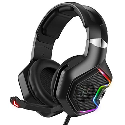 Fone de ouvido Gamer KP- 489 Headset Reduz Ruídos Supra-Auricular Microfone Luz LED PC PS4 Xbox Laptop Nintendo PUBG P2 e USB Com leds coloridos [video game]