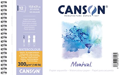 Bloco montval aquarela fina A5 300g com 12 folhas Canson