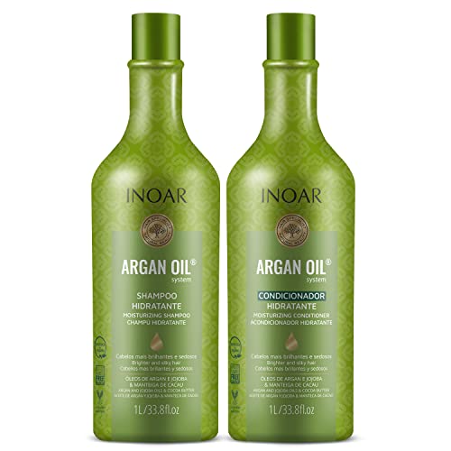 Inoar Kit Shampoo e Condicionador Argan Oil Hidratante 1000 Ml, Inoar