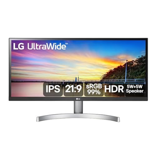 Monitor LG 29' UltraWide Full HD Inclinação 75Hz 5ms Branco 29WK600-WAWZ