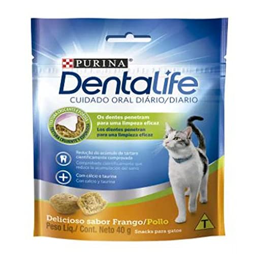 Purina DentaLife Nestlé Purina Dentalife Petisco Para Gatos Adultos 40G Dentalife Para Abissínio Adulto Sabor Cereais Pequeno