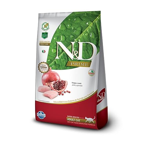 Farmina N&D Prime para Gatos Adultos de Todas as Raças Sabor Frango e Romã 7,5Kg