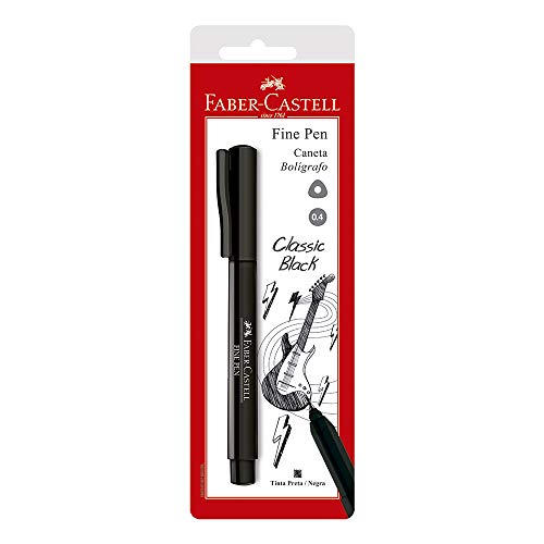 Faber-Castell SM/FPBPRZF Fine Pen - Caneta Ponta Fina, Preta