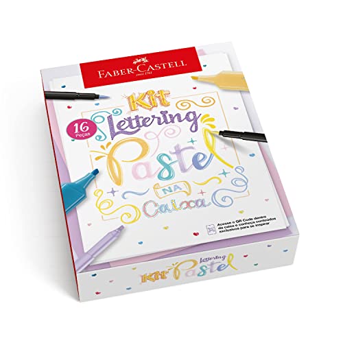 Kit Lettering Pastel, Faber-Castell, Edição Limitada, Kit com 16 Peças - KIT/LETTP