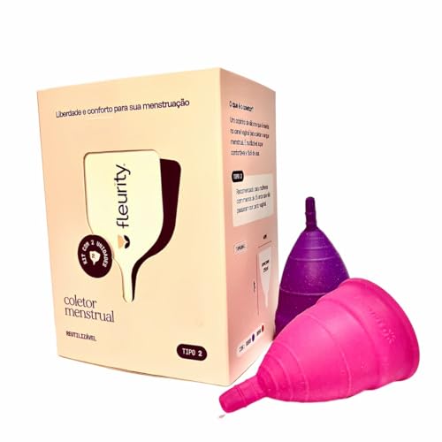 Kit Coletor Menstrual Tipo 2, Fleurity, Roxo/Rosa