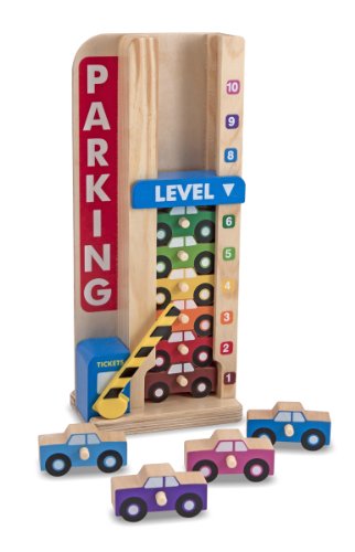 Melissa & Doug - Stack & Count Brinquedo Garagem de Madeira, 3+ Anos, Multicolorido, 5182