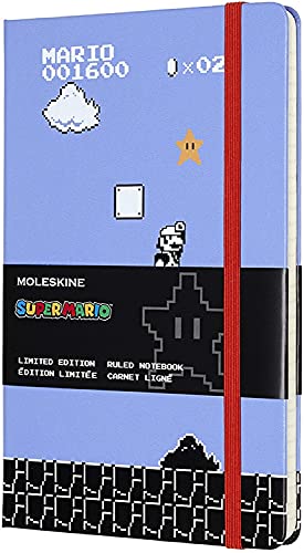 Moleskine Ltd Edition Notebook, Super Mario, Full Game / Blue, Large, Ruled Hard Cover (5 x 8.25)