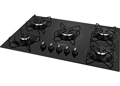 Cooktop a Gás, 5 Bocas, Mondial, Preto/Inox, Bivolt - CTG-02