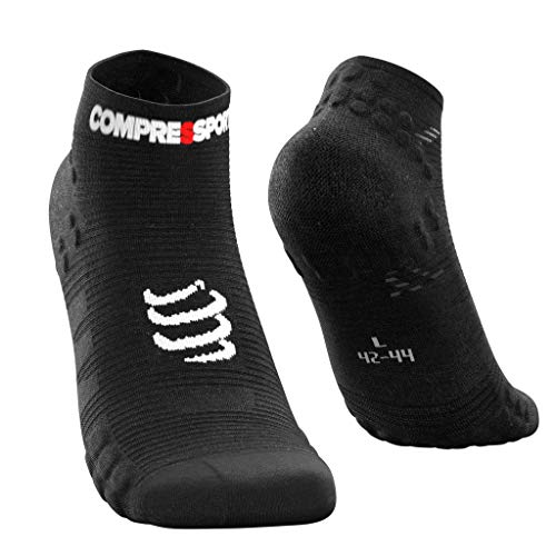 Meia de Compressao para Corrida Compressport V3.0 cano curto Preta T3