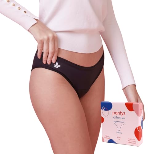 Calcinha Absorvente Menstrual Fluxo Moderado, Pantys e Sempre Live, Feminino, Preto