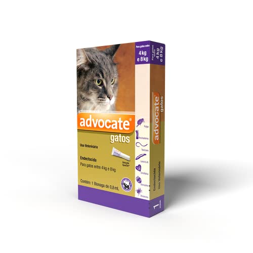 Antipulgas Advocate Bayer para Gatos de 4kg até 8kg - 3 Bisnagas de 0,8ml