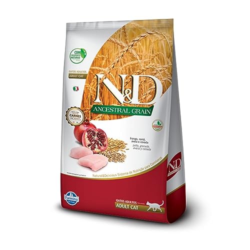 Farmina N&D Ancestral para Gatos Adultos de Todas as Raças Sabor Frango, Romã, Aveia e Cevada 1,5Kg