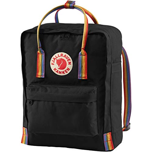 FJÄLLRAVEN Kånken, estampa laranja-arco íris queimado, tamanho único