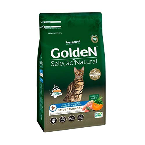 Ração Golden Seleção Natural para Gatos Adultos Castrados Sabor Abóbora 3kg