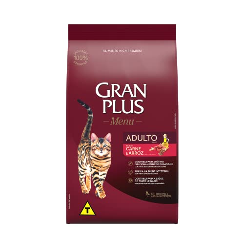 Ração para Gatoss Adultos Gran Plus Carne e Arroz 10,1Kg