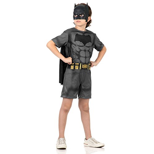 Sulamericana Fantasias Batman Curto Infantil , G 10/12 Anos, Cinza/Preto