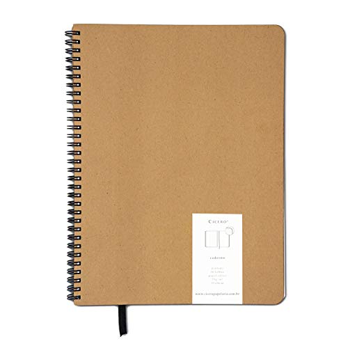 Caderno Wire O Kraft, Cicero, 3763, Bege, Grande (21 x 28)