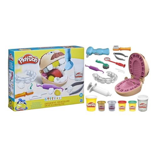 Play-Doh Conjunto de Massinha Brincando de Dentista, kit com massa de modelar e acessórios, para crianças acima de 6 anos