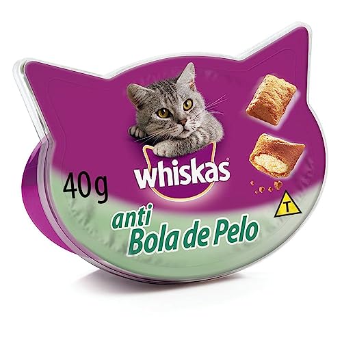 Whiskas Temptations - Petisco Anti Bola de Pelo Para Gatos, Adultos, 40g