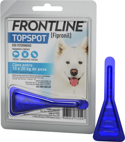 Frontline Antipulgas e Carrapatos Topspot para Cães de 10 a 20kg, azul