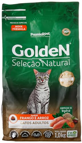 Premier Pet Ração Golden Seleção Natural Para Gatos - 1Kg Adulto - Sabor Frango