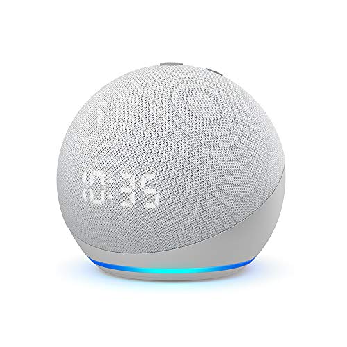 Echo Dot (4ª geração): Smart Speaker com Relógio e Alexa | Música, informação e Casa Inteligente - Cor Branca