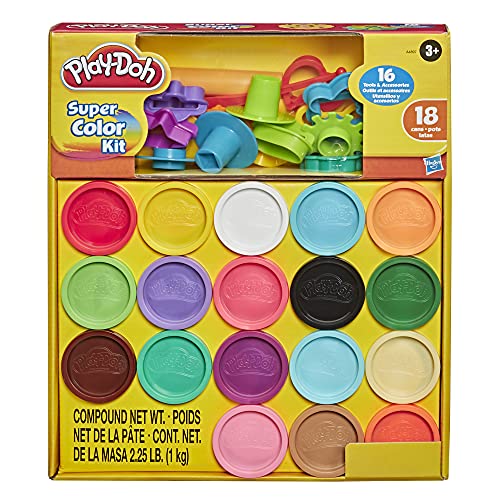 Conjunto Massa de Modelar Play-Doh Super Color Kit, com 18 Cores de Massinha - A4897 - Hasbro, cores diversas