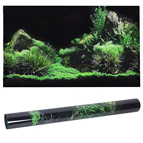 Pôster de aquário, decoração de fundo de peixe de grama aquática 3D PVC autoadesivo para decoração de peixes de aquário (122 x 46 cm)