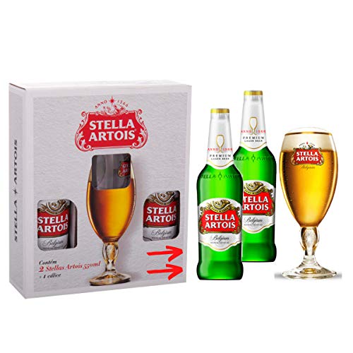 Cerveja Para Presente Kit 02 Garrafas + Cálice Stella Artois Original Envio Com Segurança 24Hrs