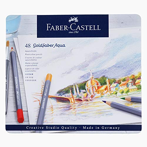 Lápis de Cor Aquarelável Goldfaber Aqua 48 Cores, Faber-Castell