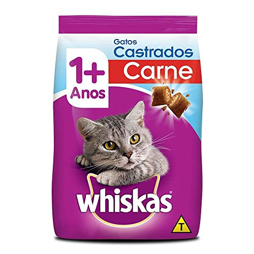 Ração Whiskas para Gatos Adultos Castrados Sabor Carne - 3kg