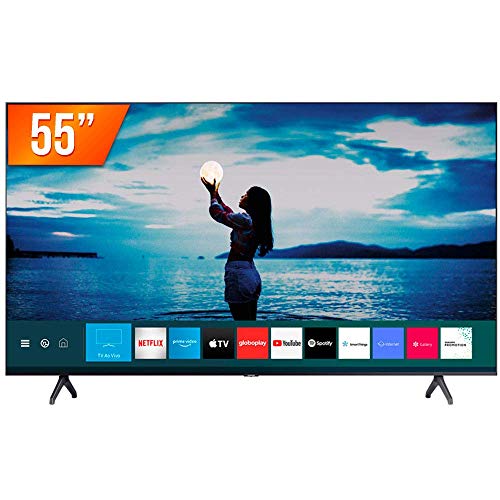 Smart TV SAMSUNG LED 55' 4K UHD Crystal Samsung TU7020, Visual Livre de Cabos, Bluetooth, Processador Crystal 4K, 2 HDMI, 1 USB