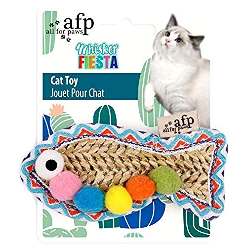 All For Paws 2831 Brinquedo Fish Whisker Fiesta para Gato, Multicor